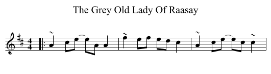 The Grey Old Lady Of Raasay - staff notation