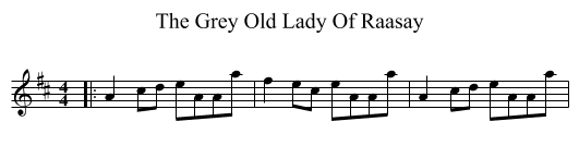 The Grey Old Lady Of Raasay - staff notation
