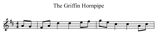 The Griffin Hornpipe - staff notation