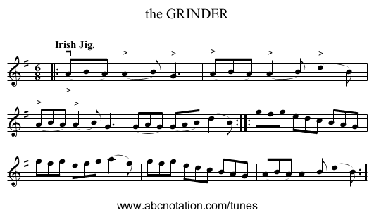 the GRINDER - staff notation