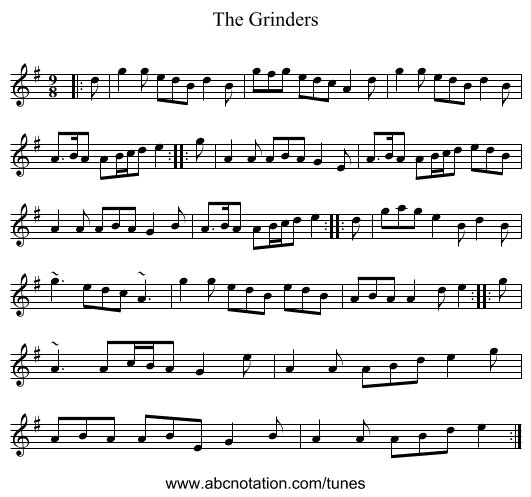 The Grinders - staff notation