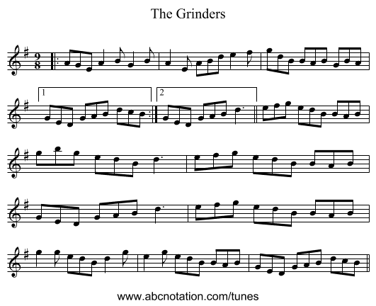 The Grinders - staff notation