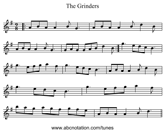 The Grinders - staff notation