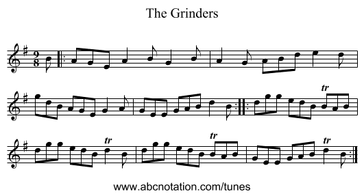 The Grinders - staff notation