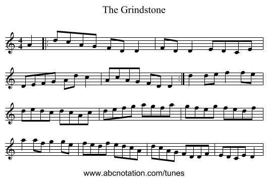 The Grindstone - staff notation