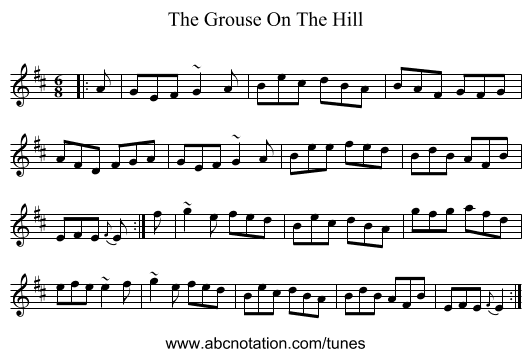The Grouse On The Hill - staff notation