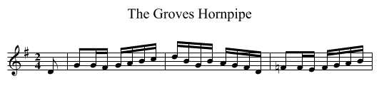 The Groves Hornpipe - staff notation