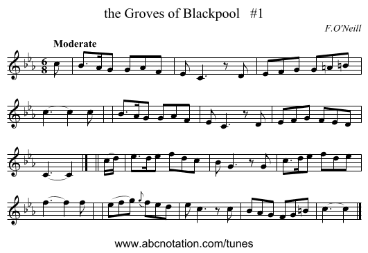the Groves of Blackpool #1 - staff notation