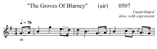 The Groves Of Blarney       (air)       0507 - staff notation