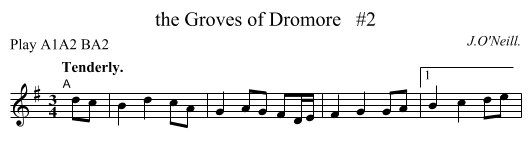 the Groves of Dromore   #2 - staff notation
