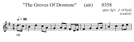 The Groves Of Dromore      (air)       0358 - staff notation