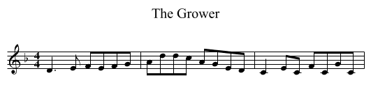 The Grower - staff notation