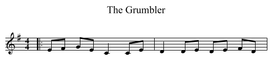 The Grumbler - staff notation