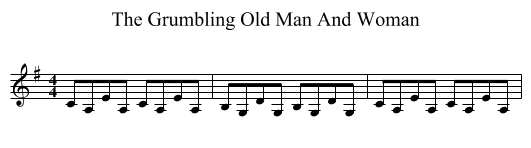 The Grumbling Old Man And Woman - staff notation