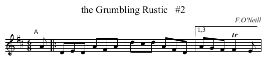 the Grumbling Rustic   #2 - staff notation