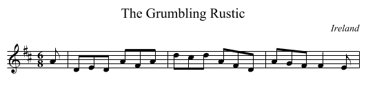 The Grumbling Rustic - staff notation