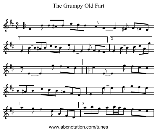 The Grumpy Old Fart - staff notation