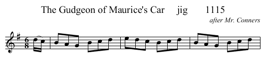 The Gudgeon of Maurice's Car     jig       1115 - staff notation