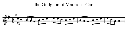 the Gudgeon of Maurice's Car - staff notation