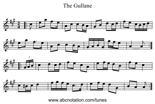 The Gullane - staff notation