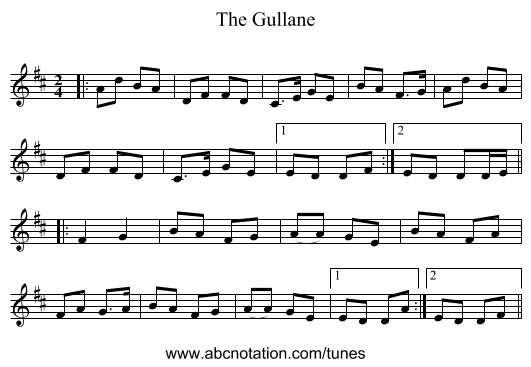 The Gullane - staff notation