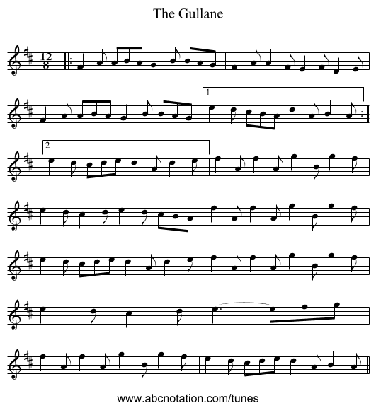 The Gullane - staff notation