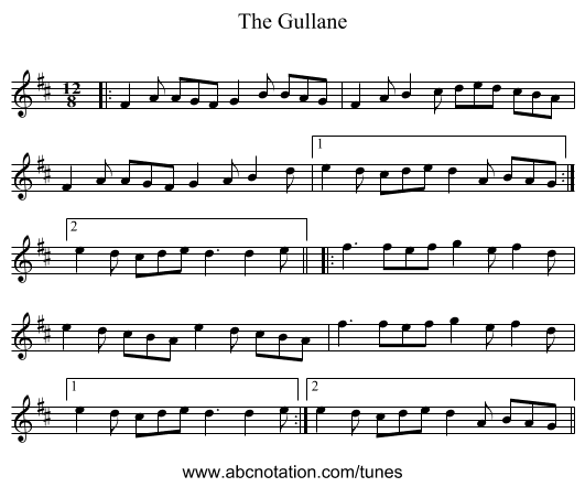 The Gullane - staff notation