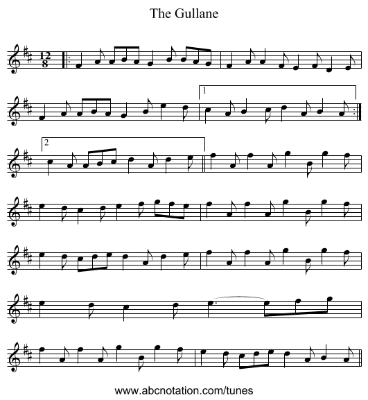 The Gullane - staff notation