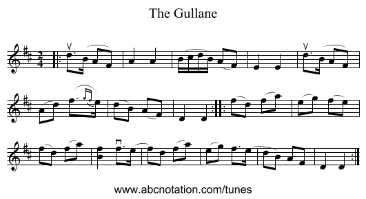 The Gullane - staff notation