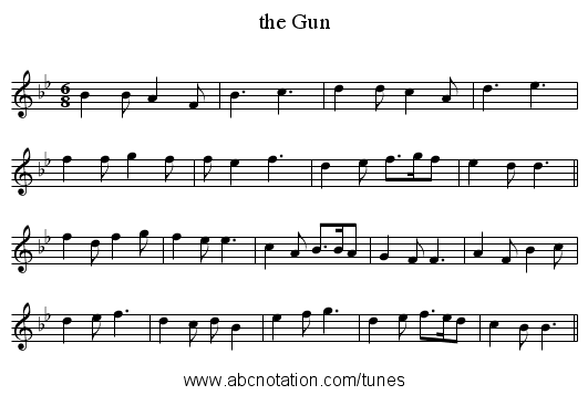 the Gun - staff notation
