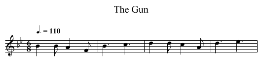The Gun - staff notation