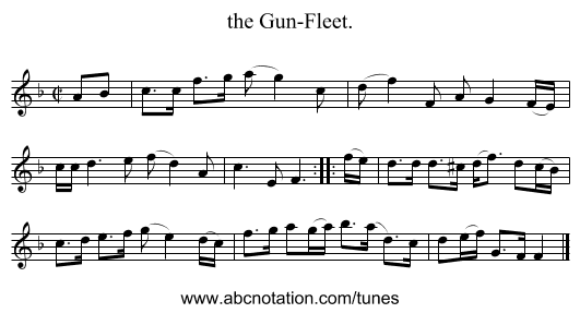 the Gun-Fleet. - staff notation