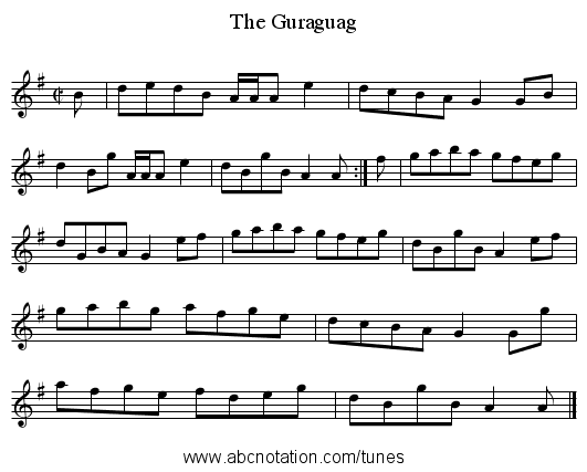 The Guraguag - staff notation
