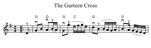 The Gurteen Cross - staff notation