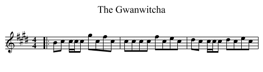 The Gwanwitcha - staff notation