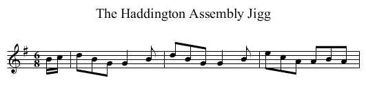 The Haddington Assembly Jigg - staff notation