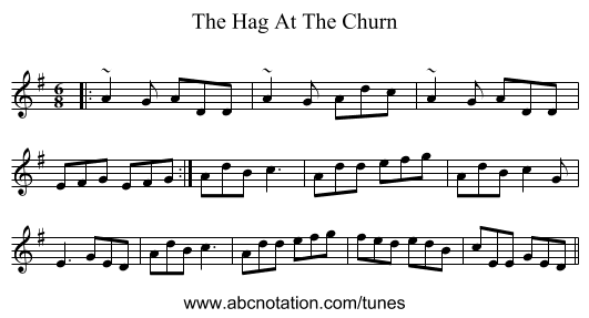 The Hag At The Churn - staff notation