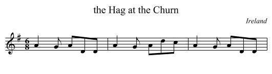 the Hag at the Churn - staff notation