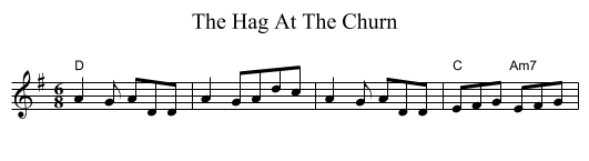 The Hag At The Churn - staff notation