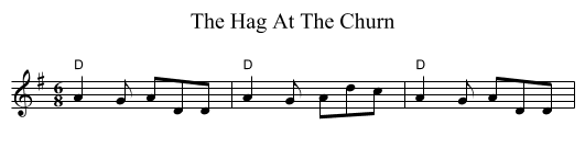 The Hag At The Churn - staff notation