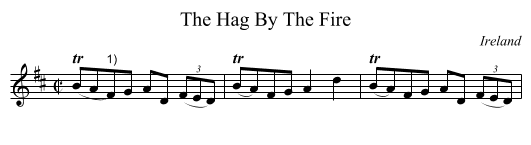 The Hag By The Fire - staff notation