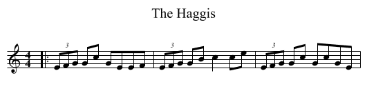 The Haggis - staff notation