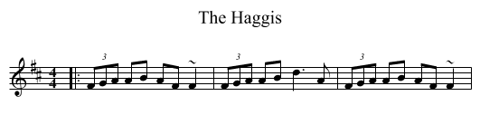 The Haggis - staff notation