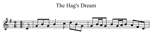 The Hag's Dream - staff notation