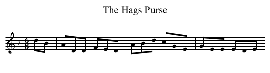 The Hags Purse - staff notation