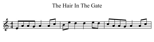 The Hair In The Gate - staff notation