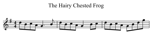 The Hairy Chested Frog - staff notation