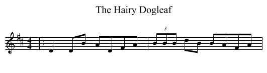 The Hairy Dogleaf - staff notation