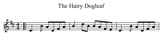 The Hairy Dogleaf - staff notation