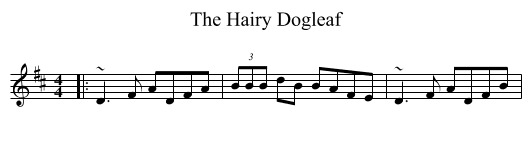 The Hairy Dogleaf - staff notation